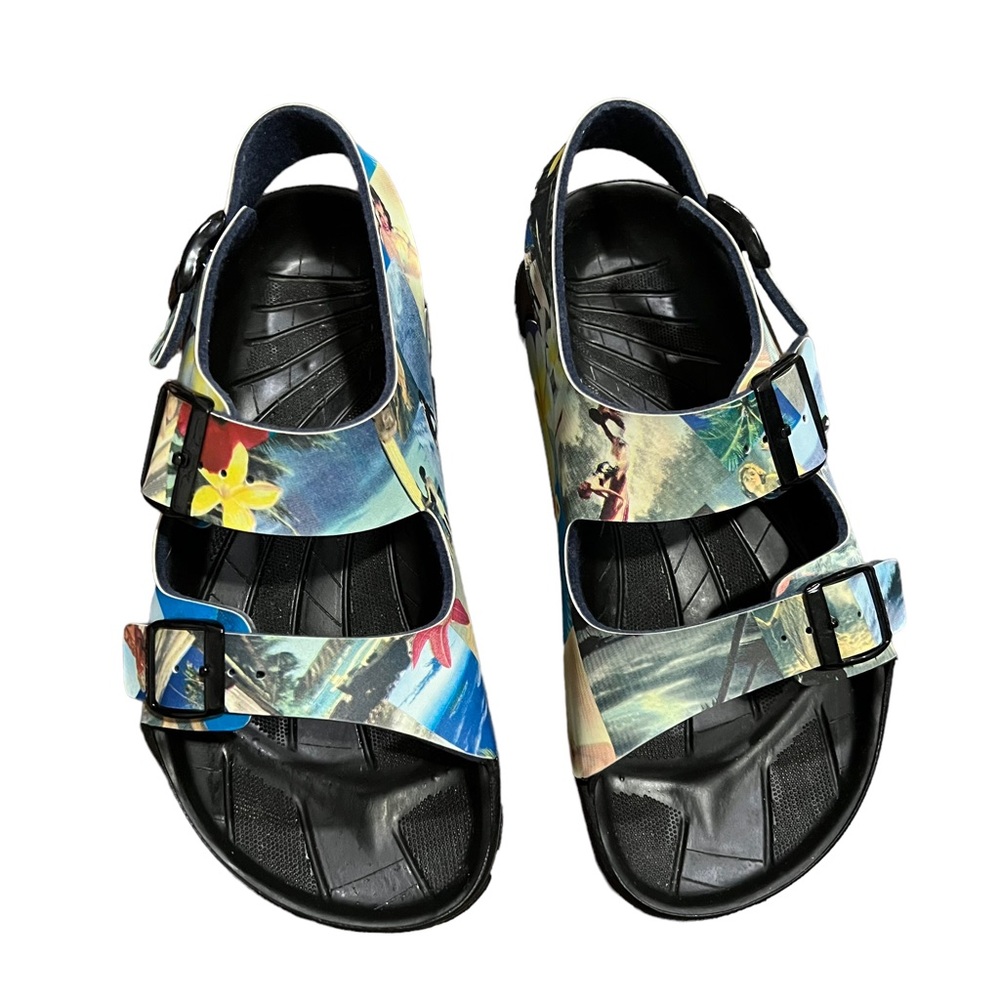 Birki's by Birkenstock Colorful Hawaii Tiki Print Beach Surfer Sandal US 6.5